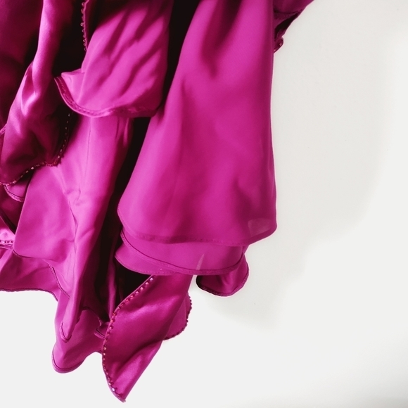 Papell Evening Silk Dress 12 Rose Midi New With Tags - Picture 3 of 5